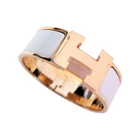 hermes clic clac white rose gold